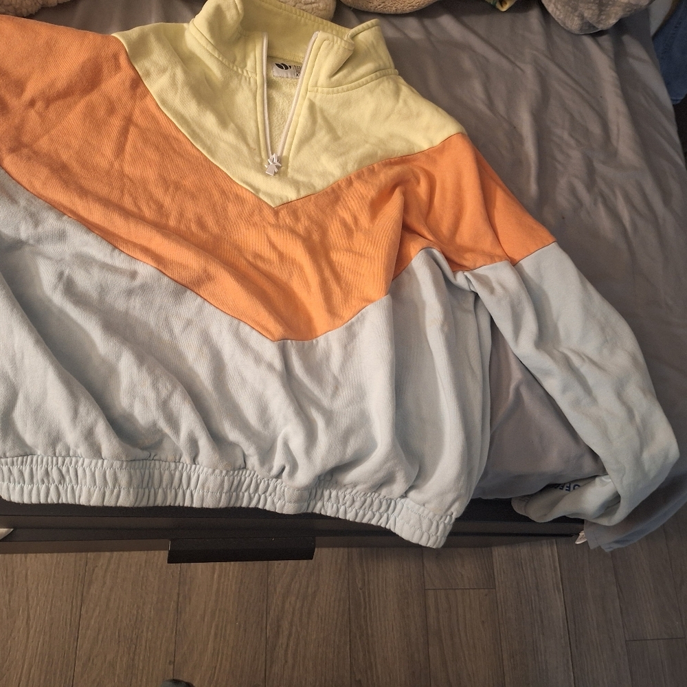 Colorblock Quarter-Zip Pullover